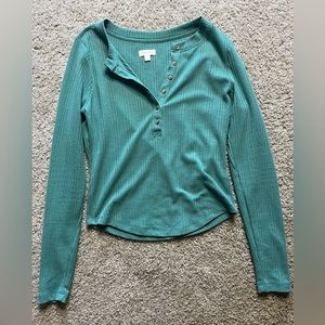 Anthropology Ribbed Henley Top